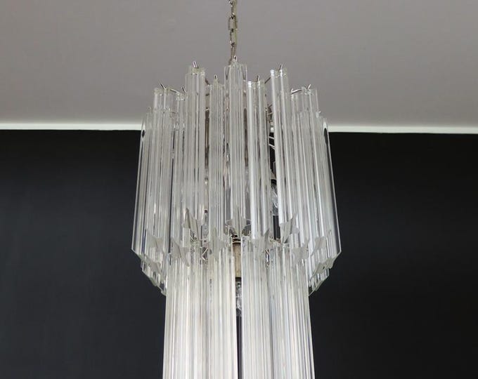 Murano chandelier quadrihedrons - 46 transparent prism