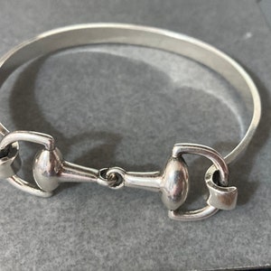 Silver plated snaffle horse bit bangle