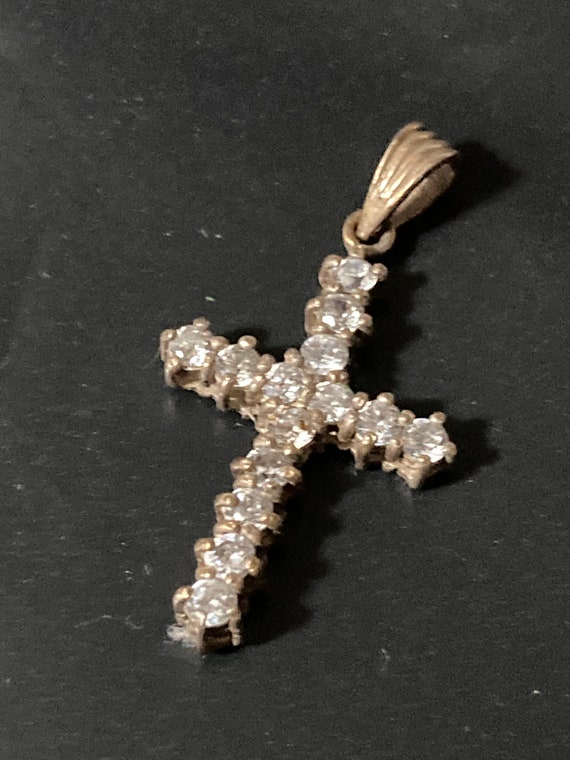 Pendentif Croix En Argent Sterling 925 Avec Améthystes | Longueur 18 Pouces | Bijou Religieux Souvenir Neuf