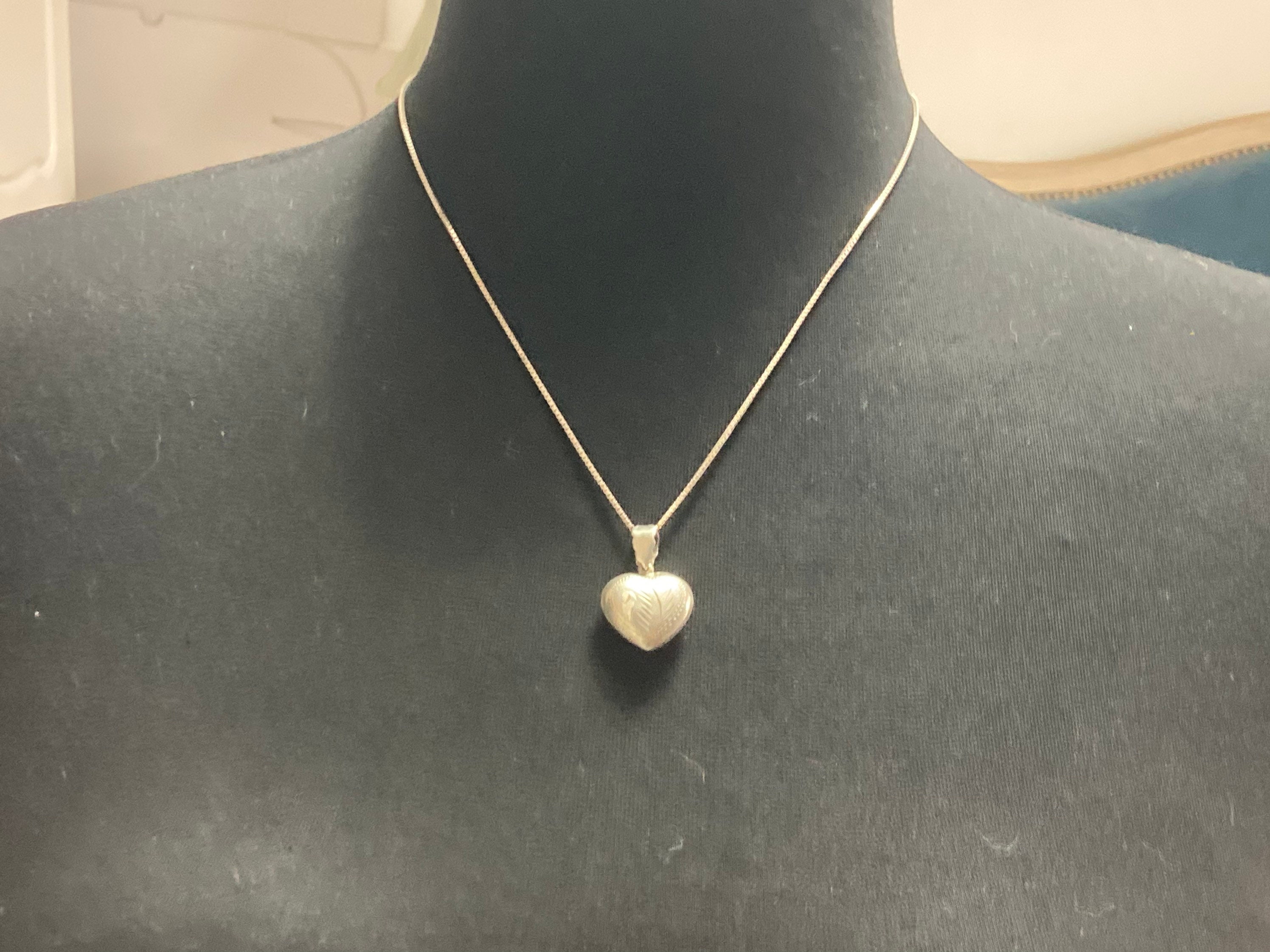 Pendentif Coeur Pailleté en Argent 925 - Vandona
