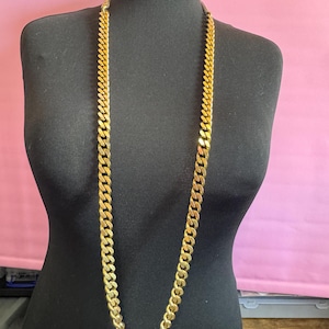 Signed BURBERRY Gold Studded Leather Curb Beige Cream Chain