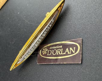 D'orlan Vintage Bug Brooch, 22kt Gold Plated, Swarovski Crystals