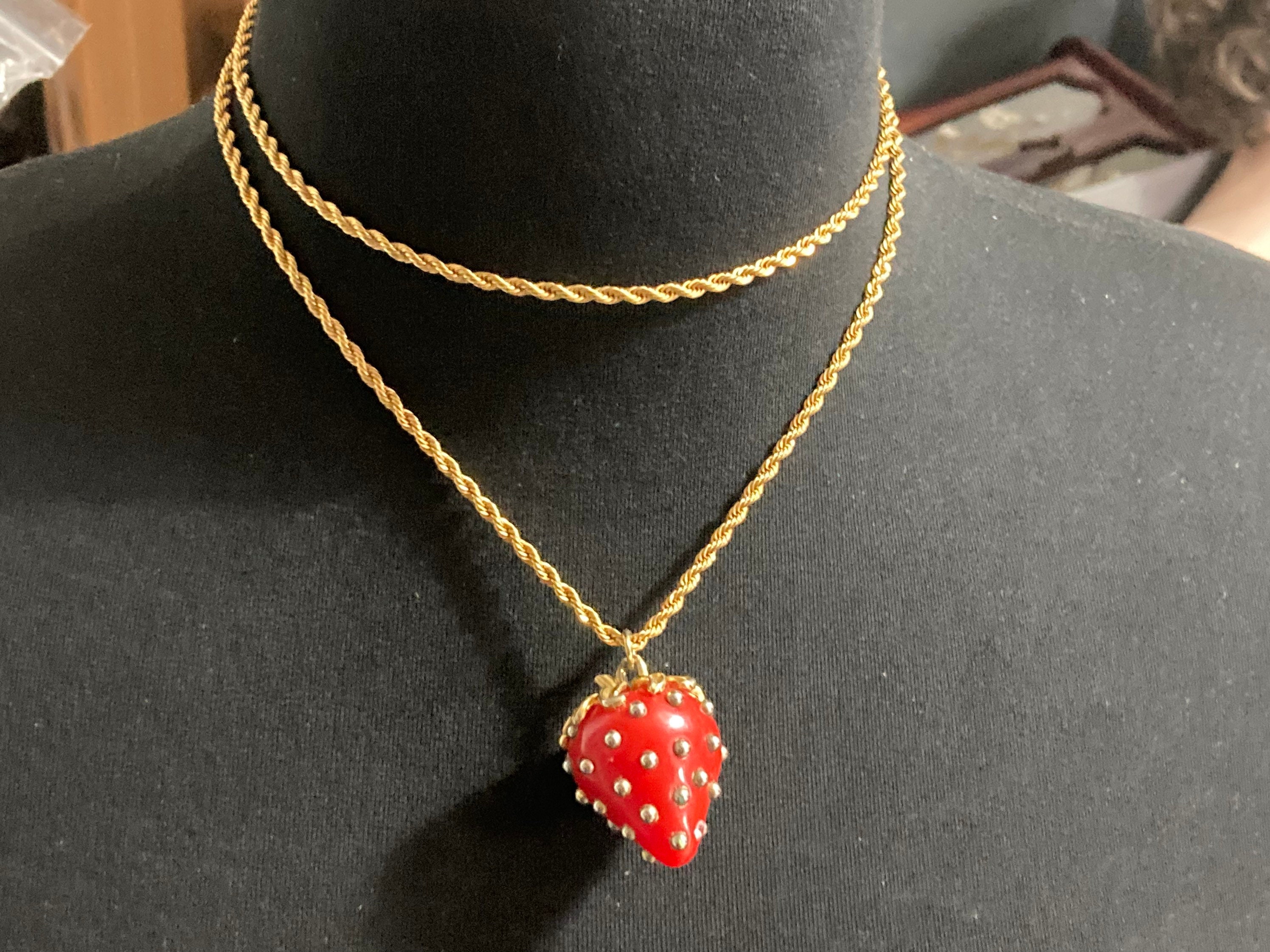 Kenneth jay lane strawberry necklace deals
