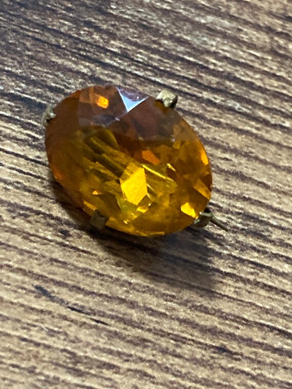 Antique small Edwardian citrine amber rhinestone … - image 2