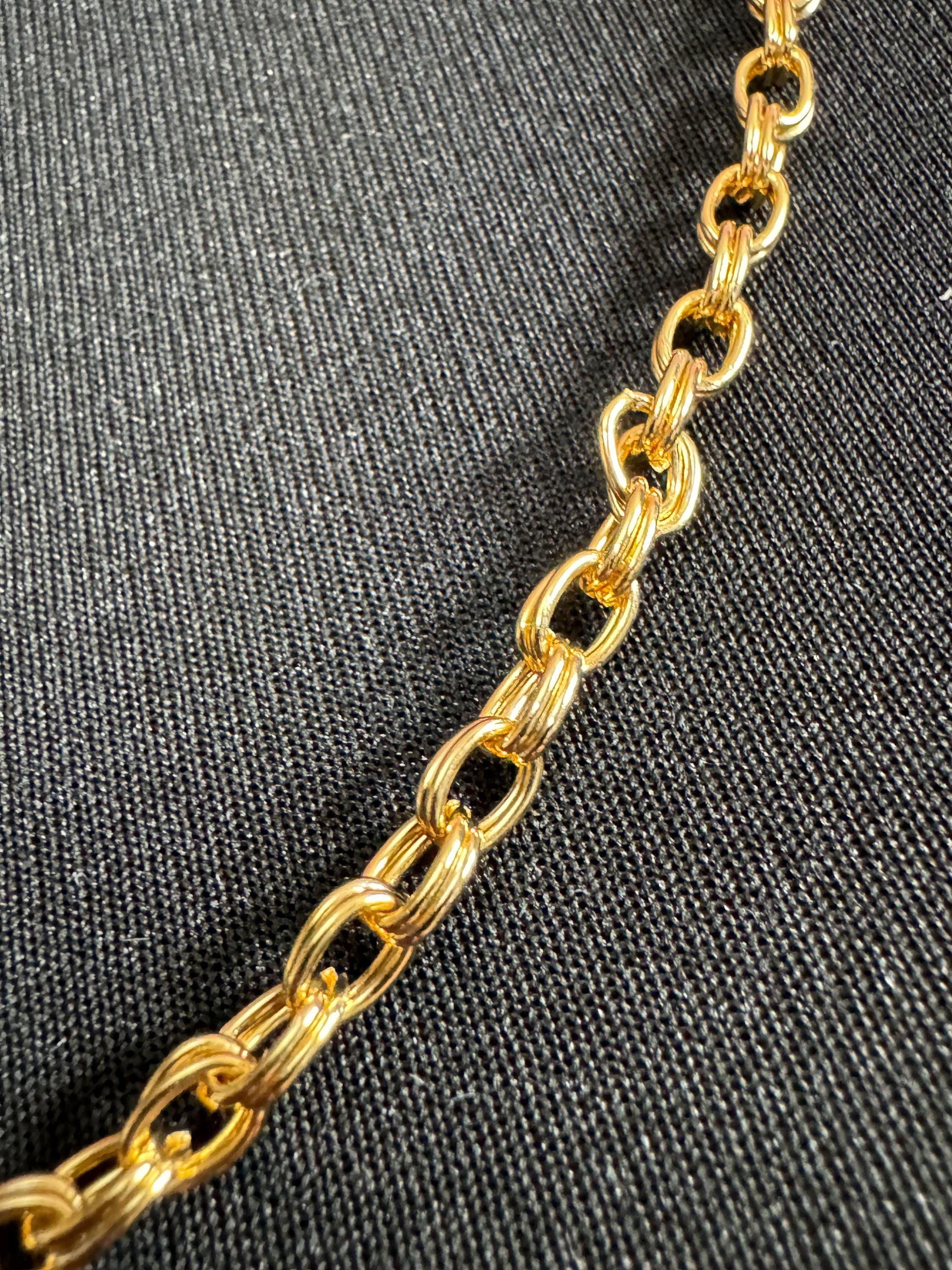 Vintage Gold Cable Chain Necklace – 5mm Double Link, Plated Finish