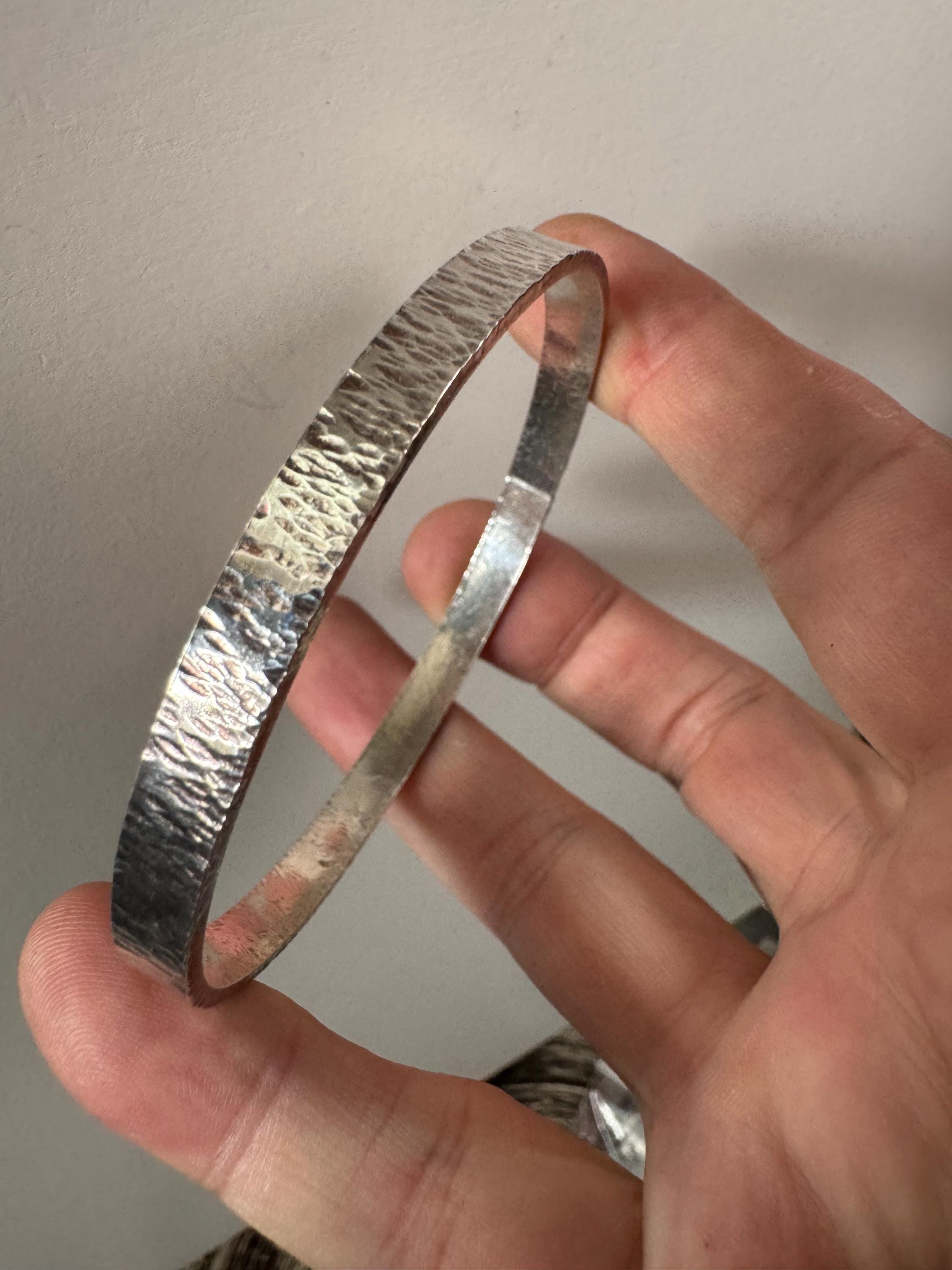 Brutalist Bangle Sterling - Etsy