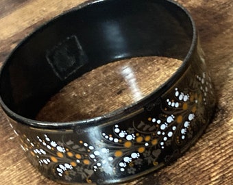 Bracelet Vintage Grès Paris By Michaela Frey - Émail Et Métal - Occasion - Pièce Rare