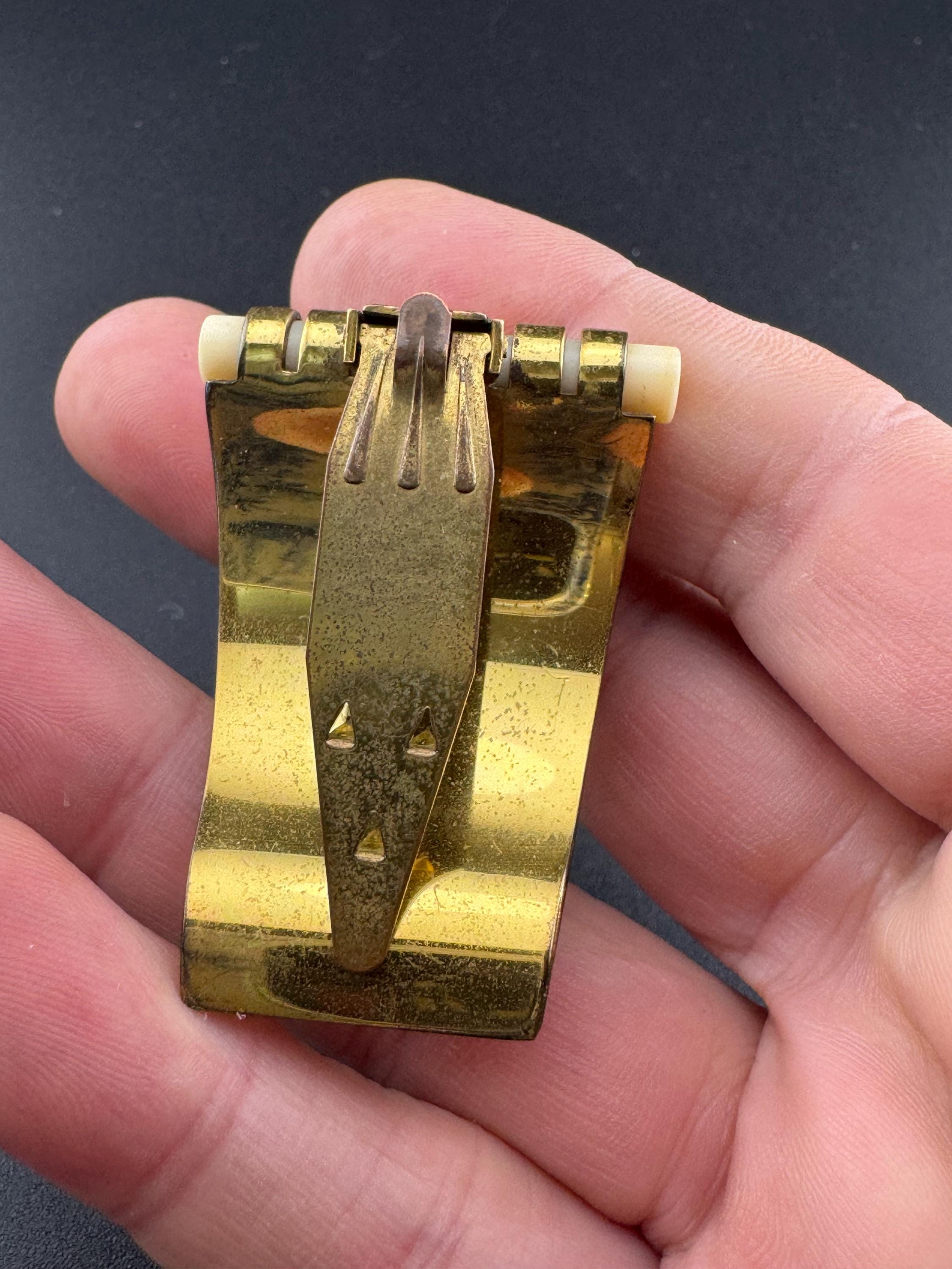 タツノオトシゴのドレスクリップ、1930年代、ヴィンテージ、ジャン