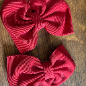Vintage pair of red GROSGRAIN ribbon BOW shoe clips