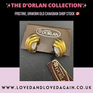 Vintage D’orlan Swarovski Crystal Clip On Earrings: 22ct Gold Plated