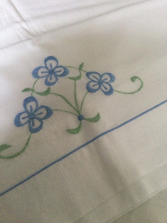 White embroidered clearance pillowcases