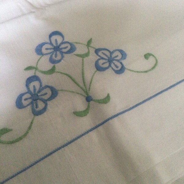Embroidered Pillowcases Etsy