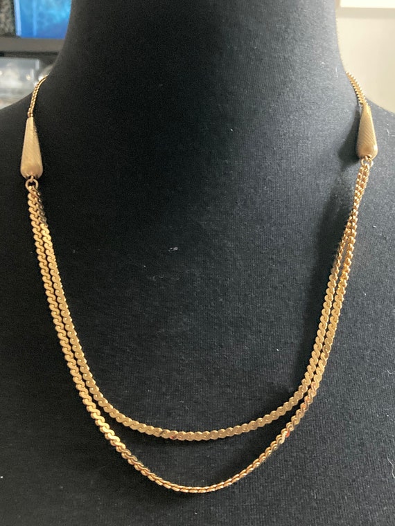 1970s gold plated double beaded serpentine chain n