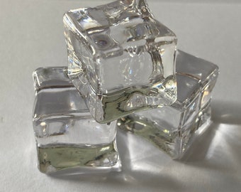 40x Fake Artificial Acrylic Ice Cubes 2cm Square Clear Party Supplies DIY Craft 