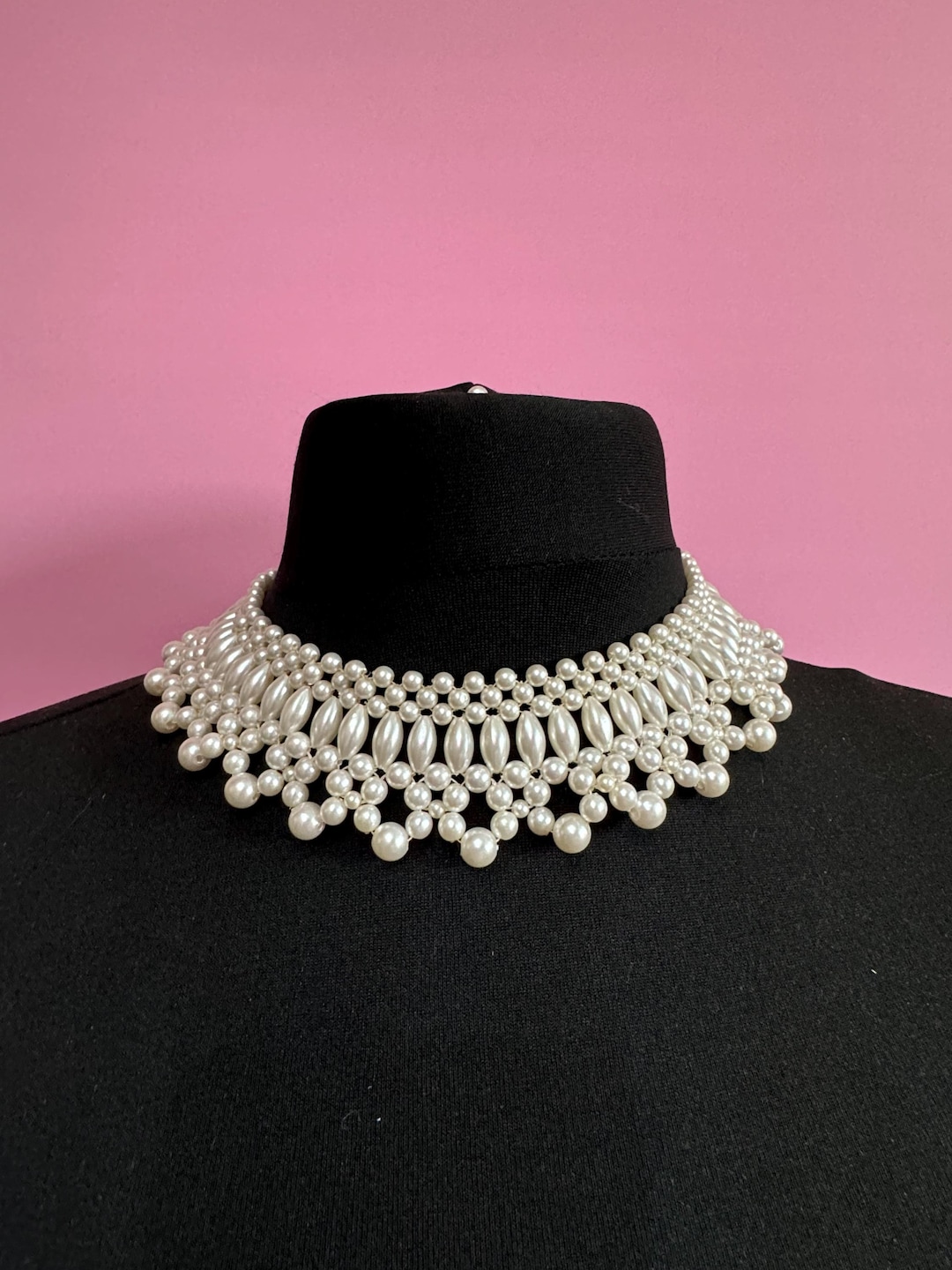 【Ameri VINTAGE】PEARL COLLAR CHOKER Vintage Bridal Pearls Choker Victorian Wedding Choker Pearls