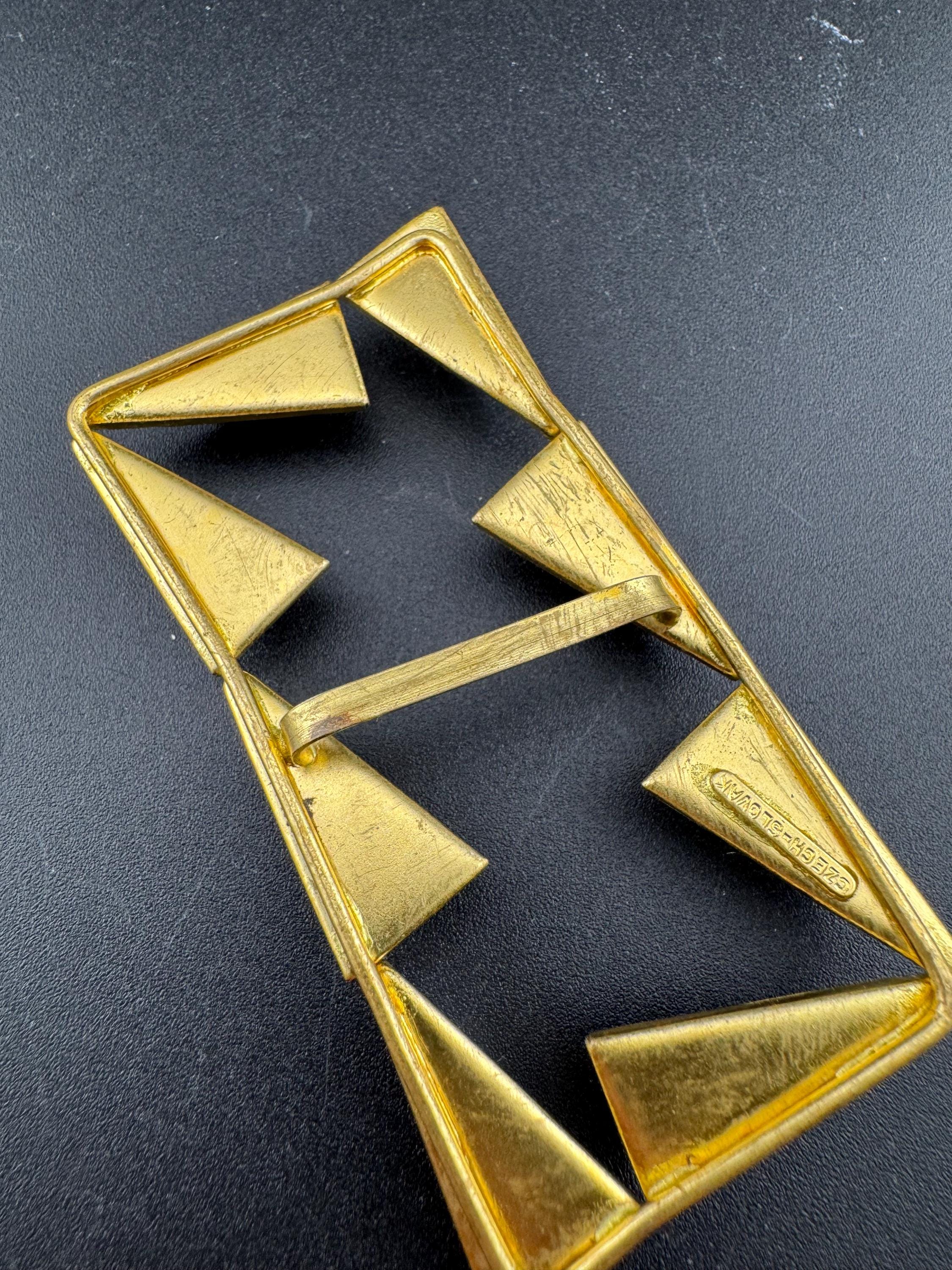 Rectangular Large Antique Art Deco Glass Cabochon Geometric 