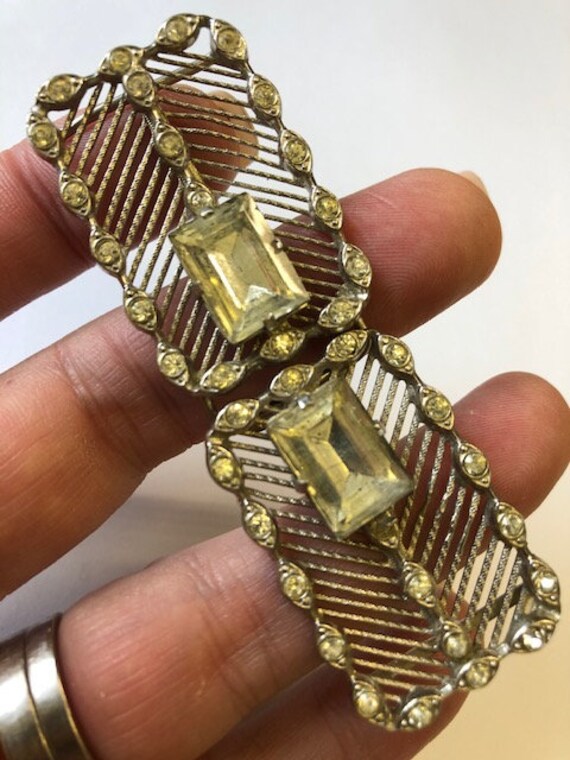 C19th Paste Sash Cloak Buckle Clasp Crystal