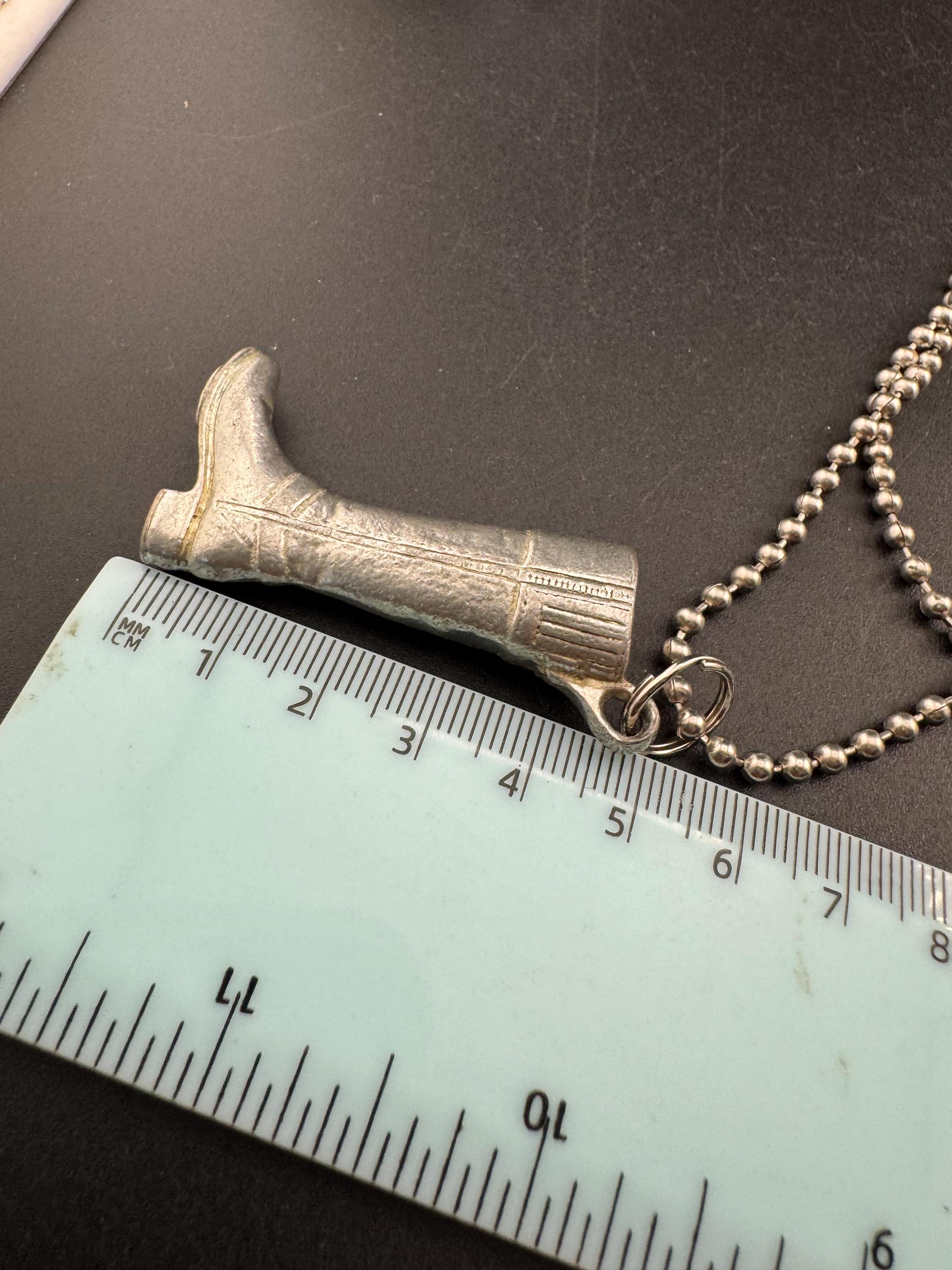 Fouet D'équitation Ancien Crob Avec Collier En Argent Massif - Objet Vintage