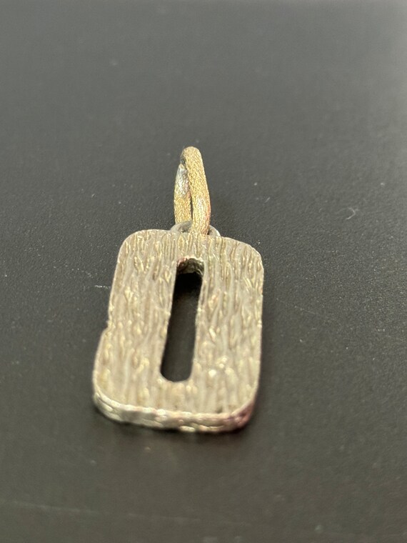 brutalist silver tone metal rectangular textured … - image 7