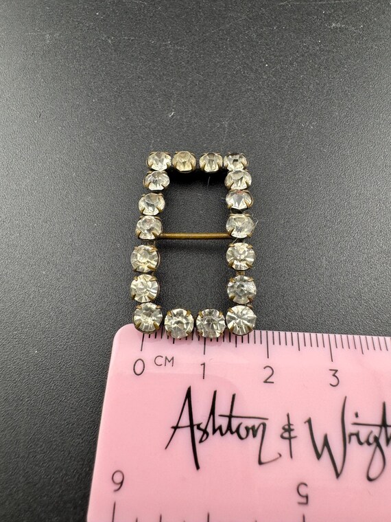 Rectangular small Antique Victorian Rhinestone Gl… - image 4