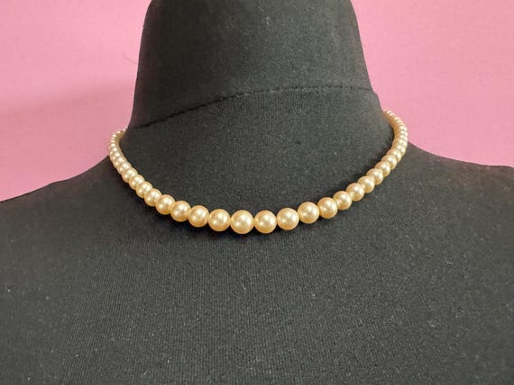 Lotus Cream Glass Pearl Necklace: Silver Clasp, Knotted, 46cm - Etsy