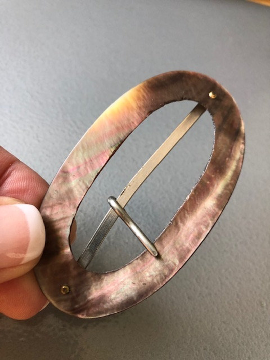 OVAL 1800s MOP Mother of Pearl Belt Buckle Etsy