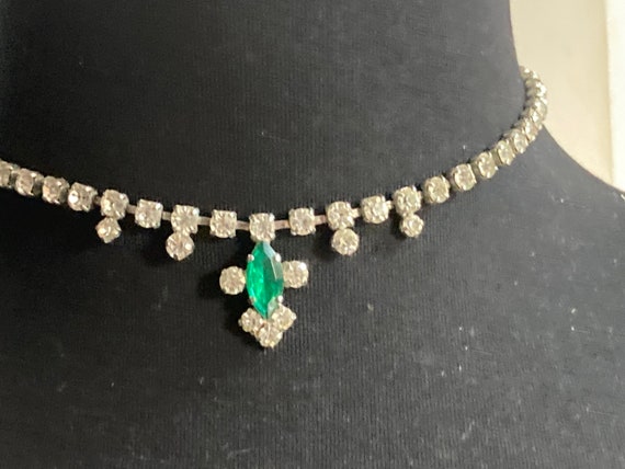 articulated diamanté emerald green rhinestone coc… - image 1