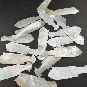 Mother of Pearl Chinese Gaming Counters: Fish Design, Qing Dynasty
