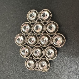 Super sparkly 2 part diamanté art deco silver  tone belt buckle antique rhinestones