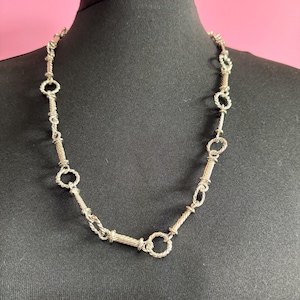 ヴィンテージ モダニストリンクチェーンネックレス シルバー925