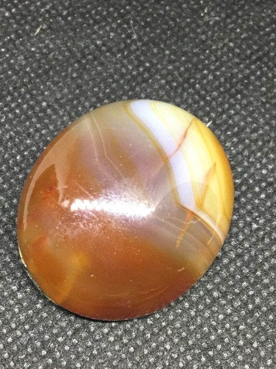 Antique domed Brooch Scottish banded Agate - image 4