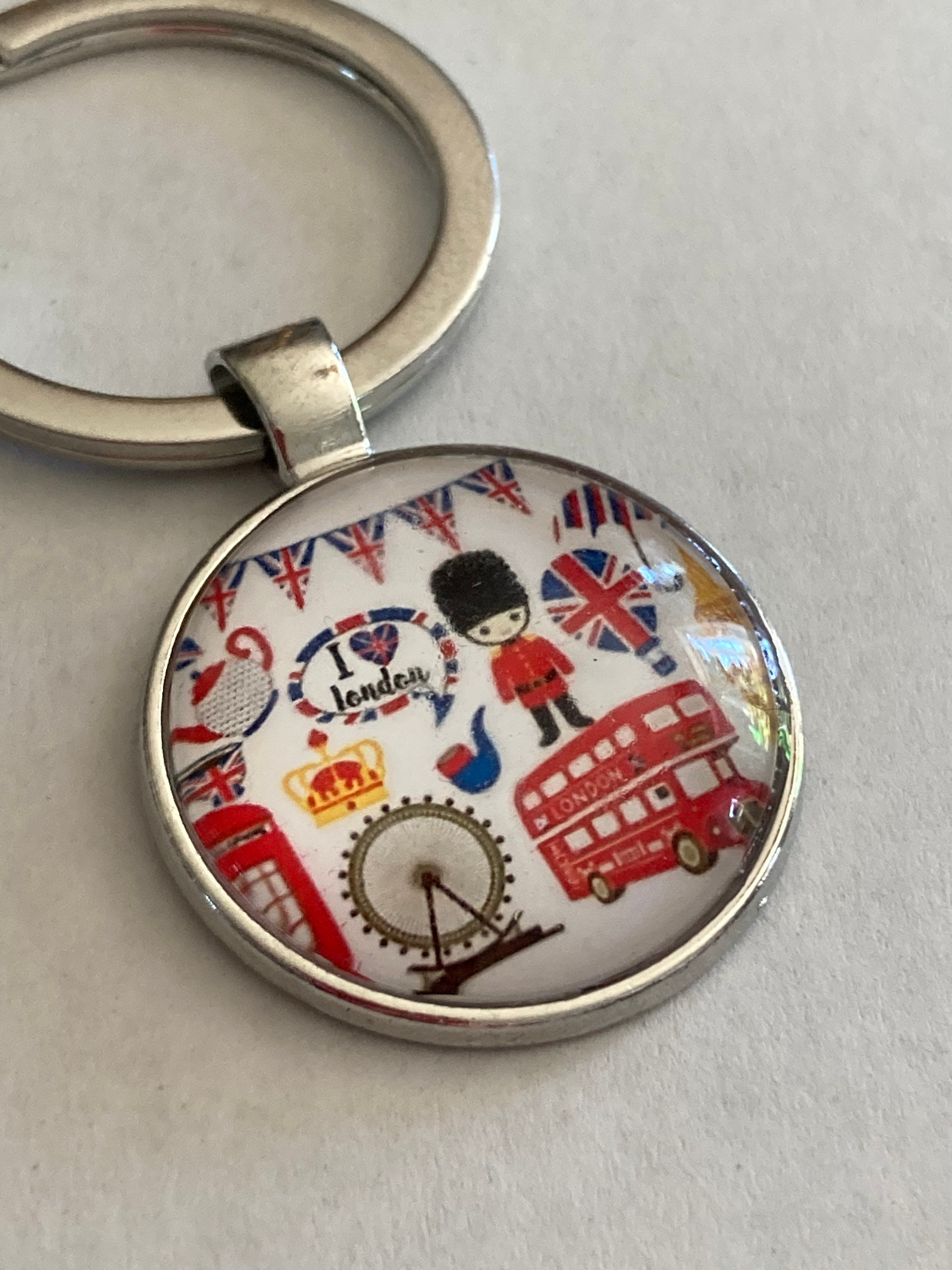 City of London souvenir scenes silver tone key ring with 25mm Etsy