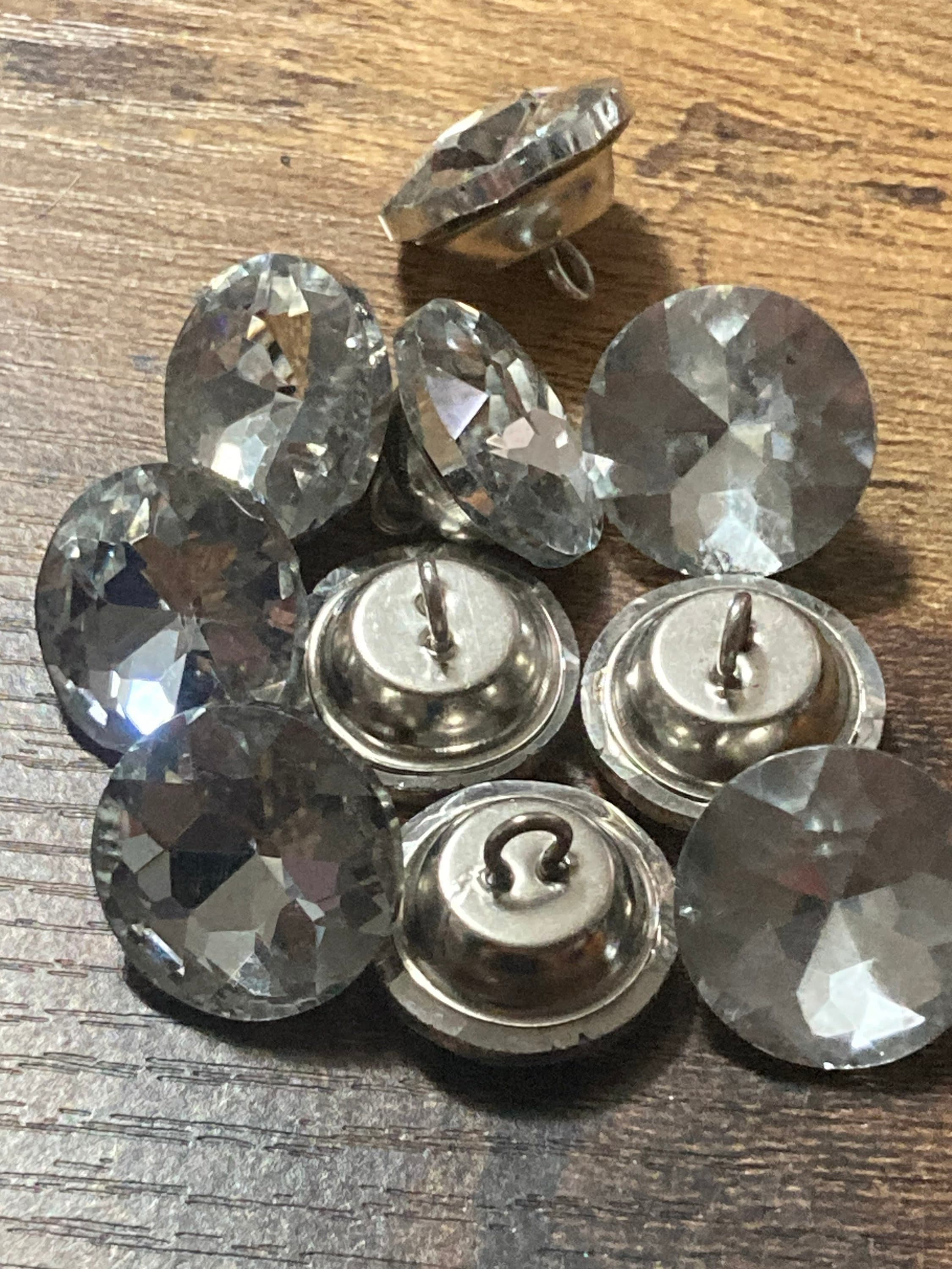 Bottoni Cristallo, Nero, 20 mm, 10 pz