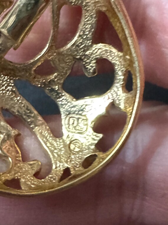 signed PL Pierre Lang designer oversized Gold Ton… - image 6