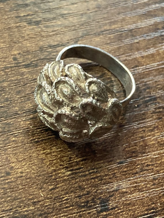 SIZE O P brutalist ring,  sterling silver 925 5.5 grams