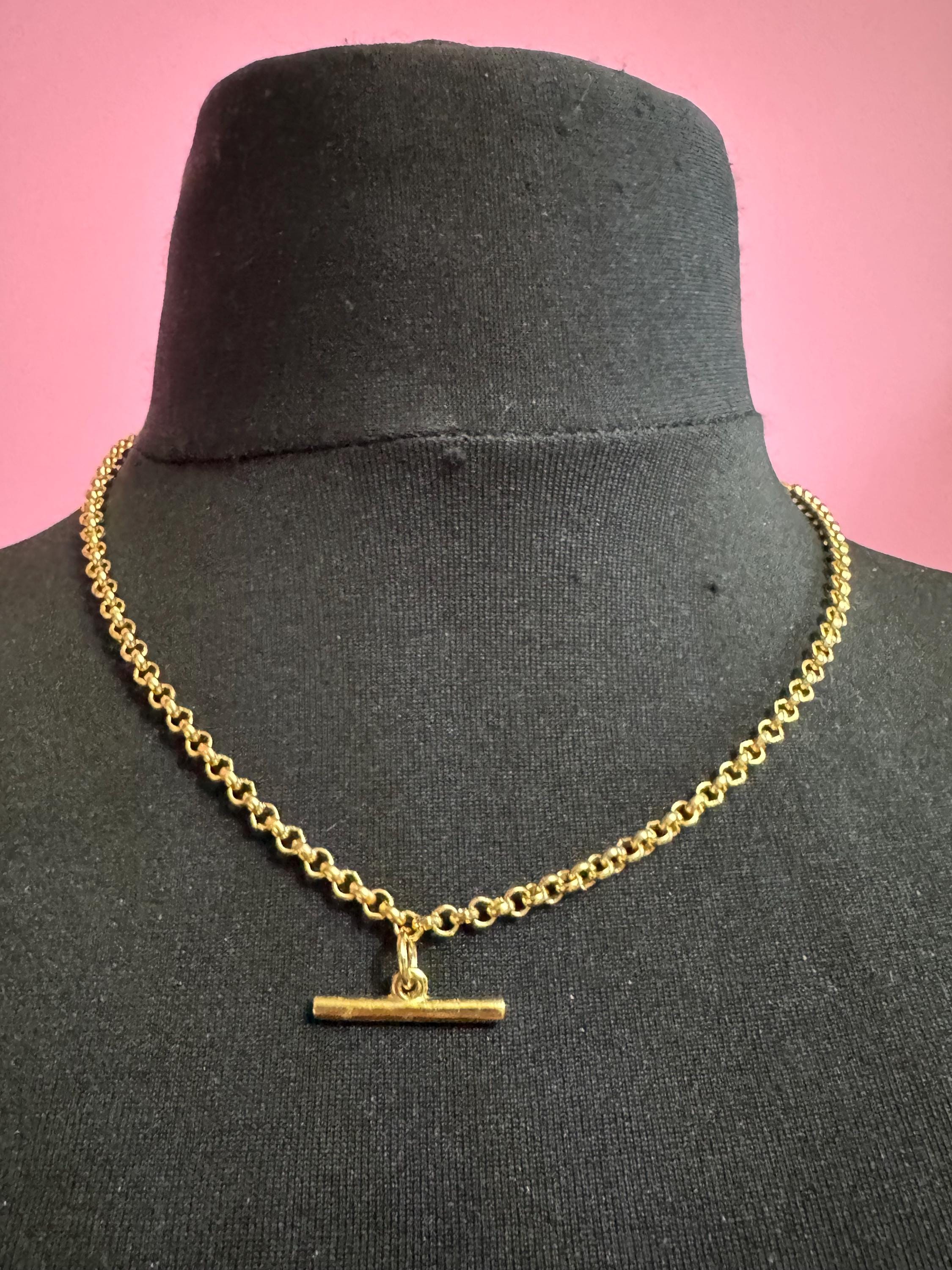 Gold t bar necklace - Etsy 日本