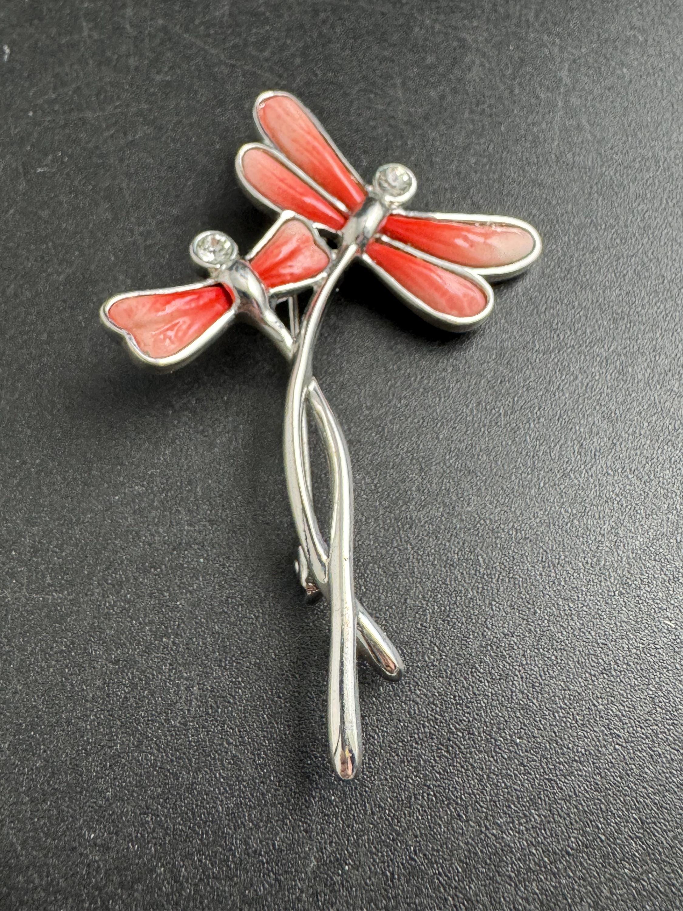Vase Free Spirit Red Dragonfly - Franz Porcelain - NIB