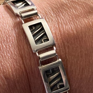 Retro 1970s 925 Sterling silver silver brutalist bracelet