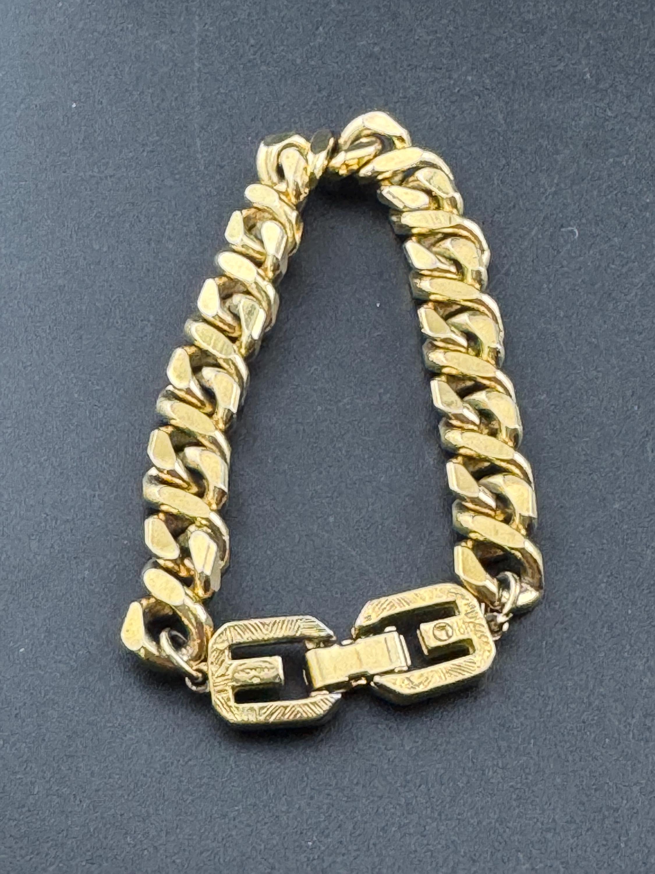 GIVENCHY Gold Plated Curb Bracelet: Vintage Signed - Etsy