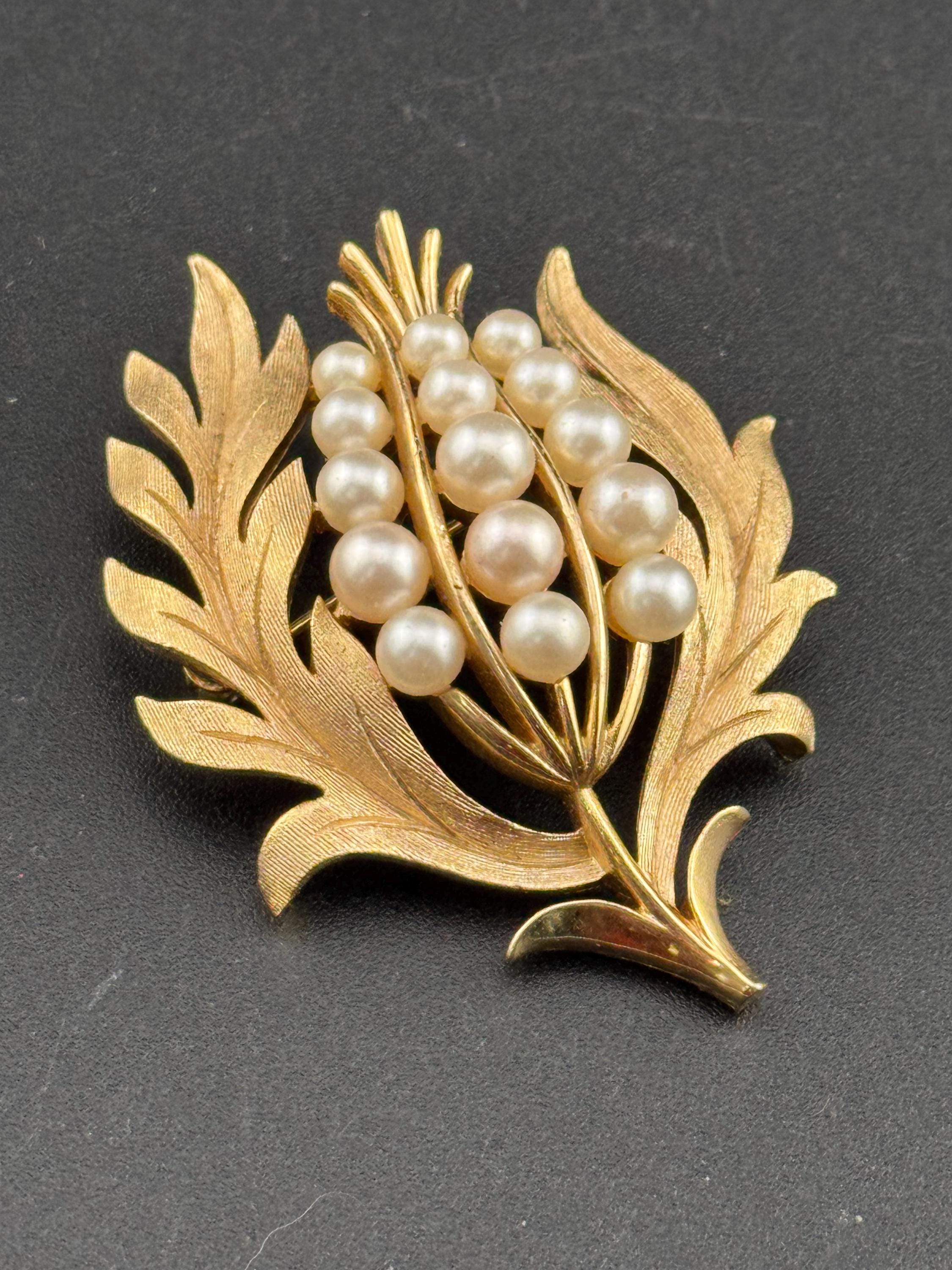 メッキ　アクセサリー　MONET パール Monet pearl brooch - Etsy 日本