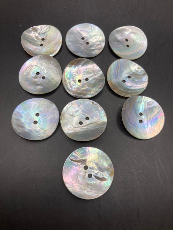 10 X 25mm Large Round Circle Natural Mother of Pearl Buttons Sewing  Haberdashery 