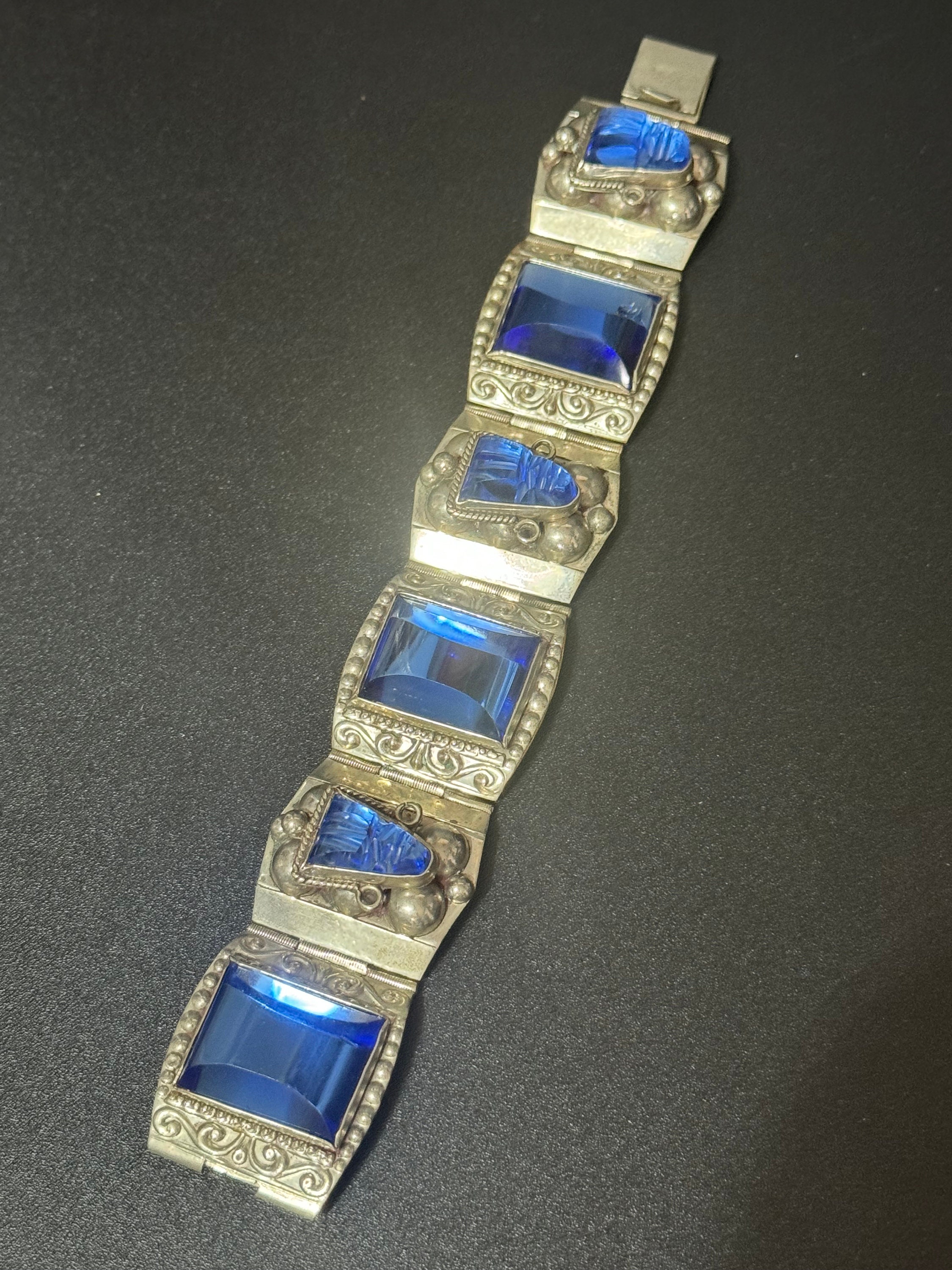 VINTAGE】 Vintage Taxco Mexican Silver Chain Bracelet