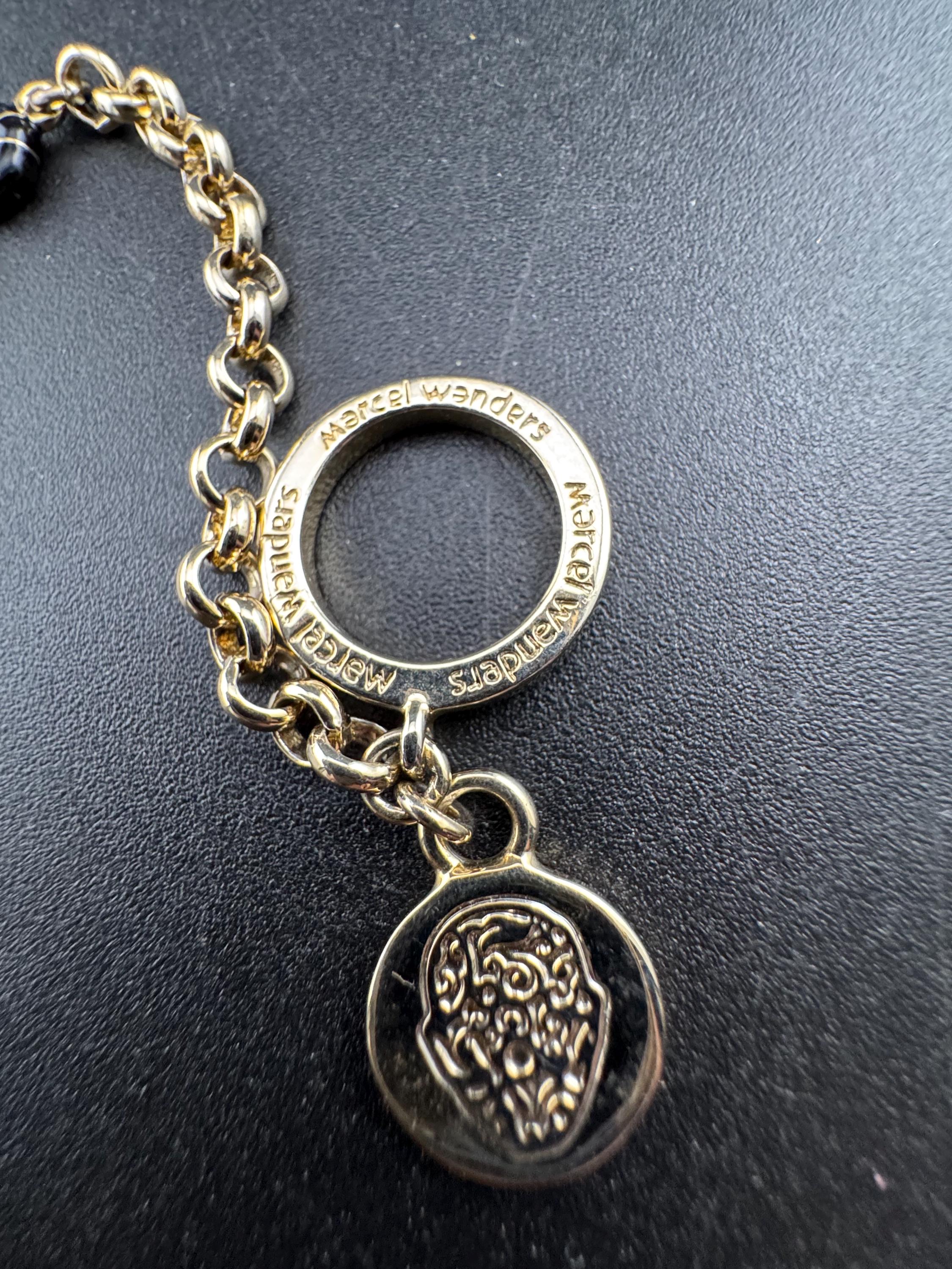 Marcel Wanders Black Enamel Gold Tone Floral T.bar Bracelet - Etsy