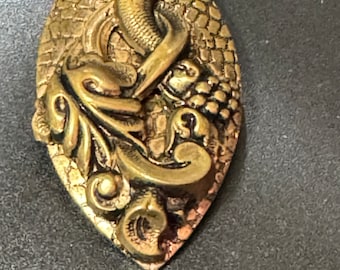 Czech Brass ladies Dress Clip, Art Deco