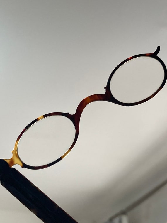 Antique 20cm LORGNETTE glasses faux tortoiseshell… - image 8