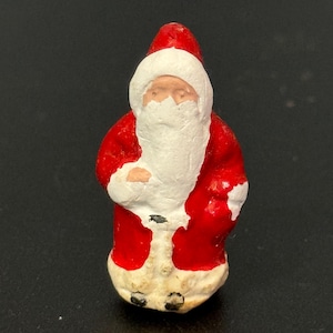 VIntage PLASTER bisque Santa Claus father Christmas Xmas Cake topper decoration festive baking antique ornament
