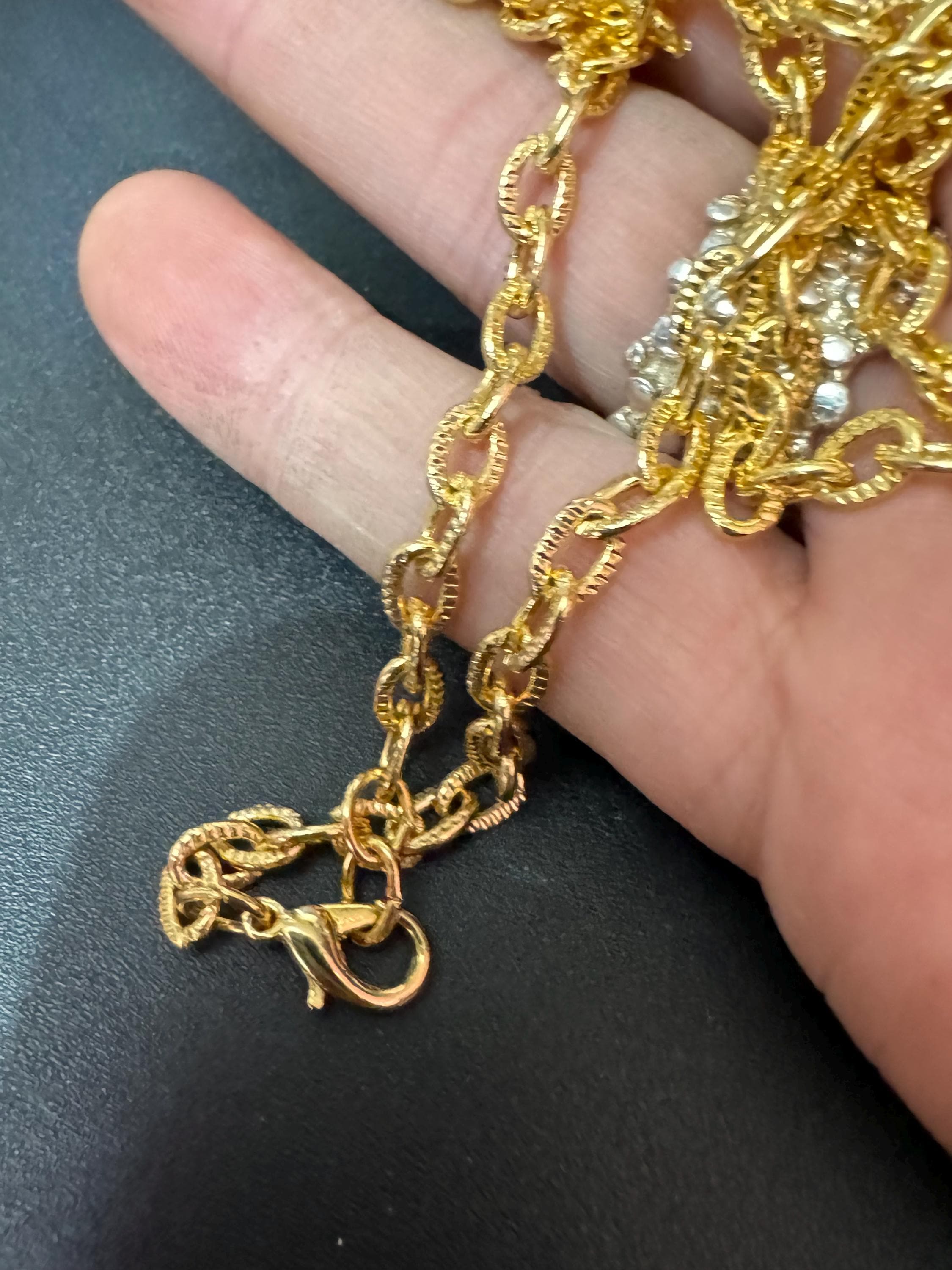 Collier Plaqué Or à Maillons Torsadés - Longueur 51-55 Cm, Doré, Neuf Très Élégant
