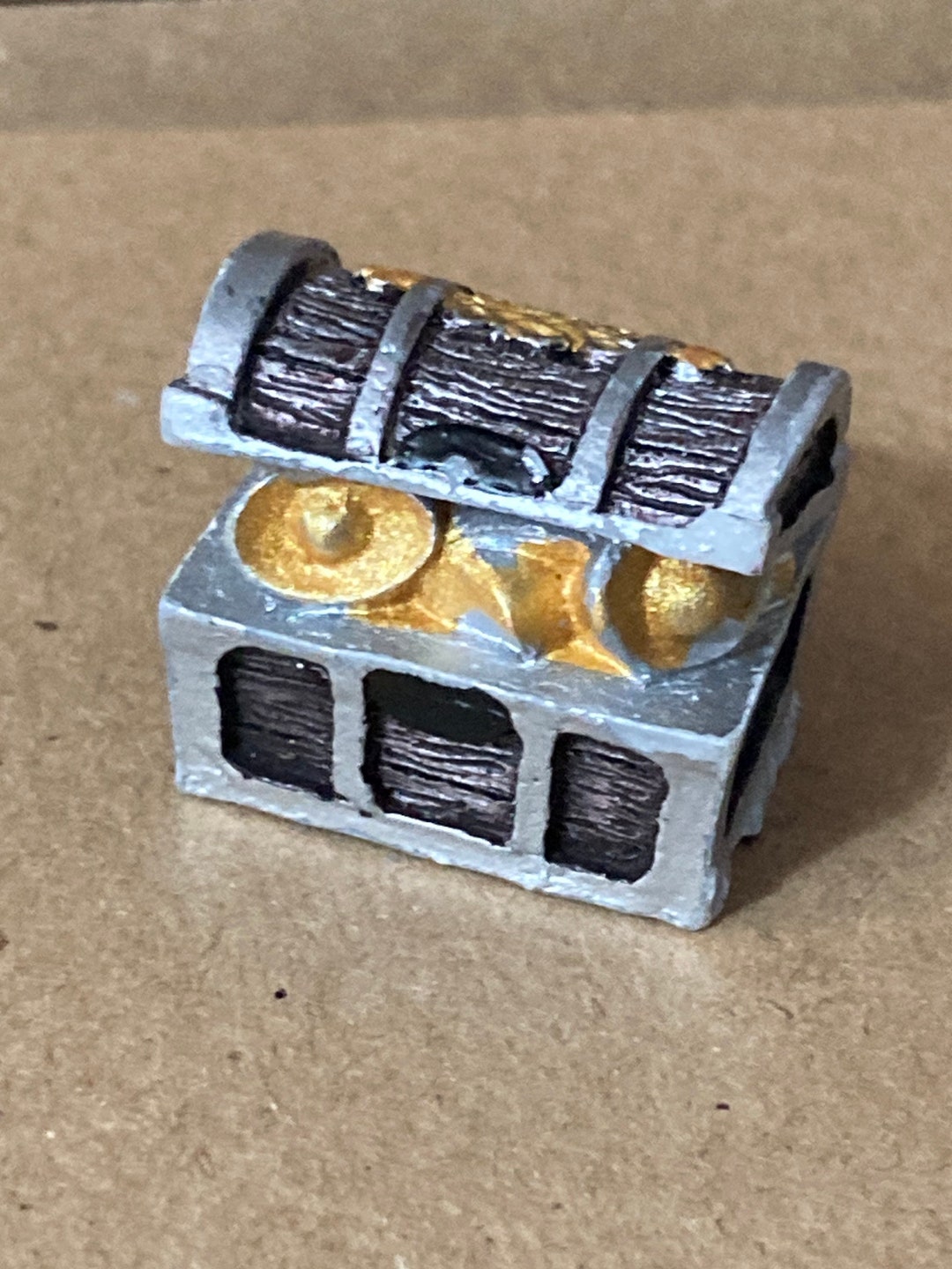 Miniature Deep Sea Pirate Treasure Chest Cake Topper Decoration Brown