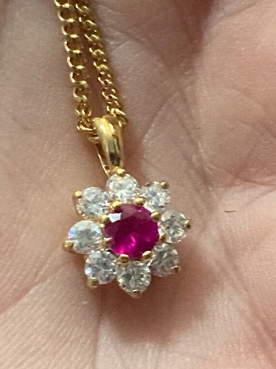 Pink diamante shop necklace