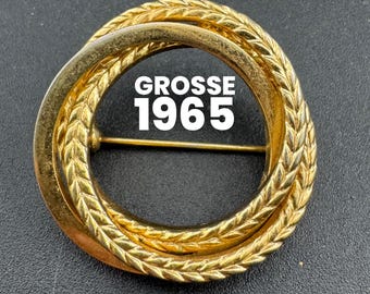 grosse ヴィンテージブローチ ヴィンテージ サイン入り Grosse 1963 ドイツ 立体ブローチ (A531